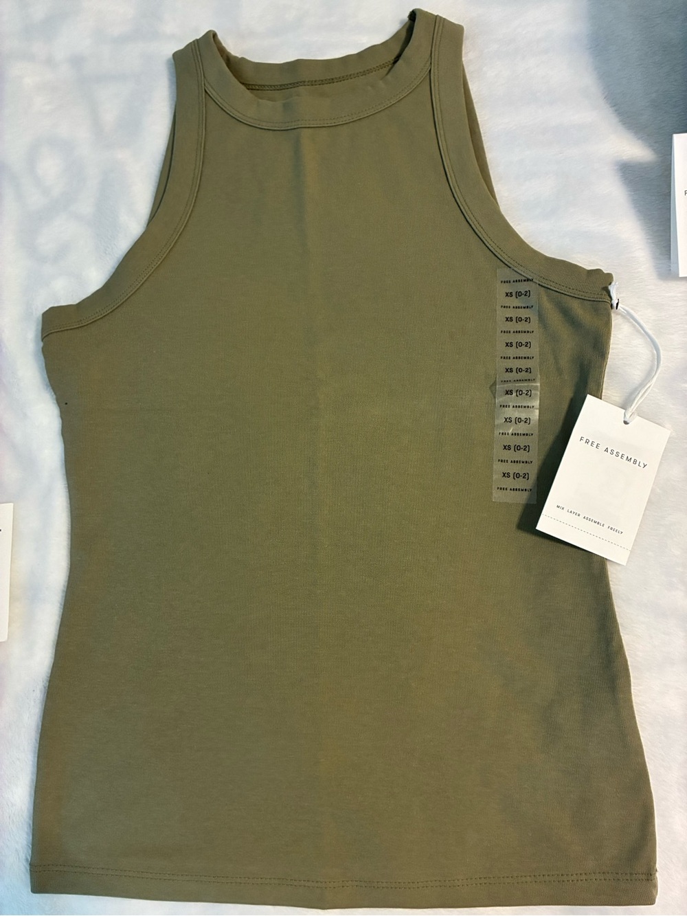 Free Assembly Women's Olive Green Ribbed Tank Top